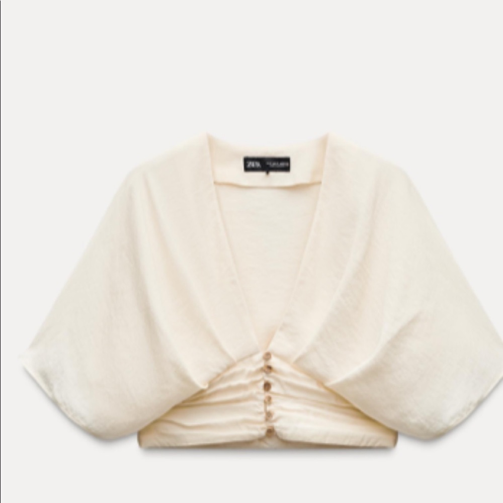 GATHERED HEM CROP TOP Zara size small never worn